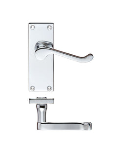Zoo Hardware PR022CP Project Victorian Scroll Lever on Latch Backplate - 114mm x 40mm Polished Chrome
