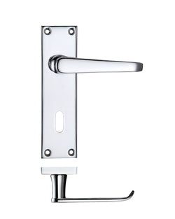 Zoo Hardware PR041CP Project Victorian Flat Lever on Lock Backplate 150 x 40mm Polished Chrome