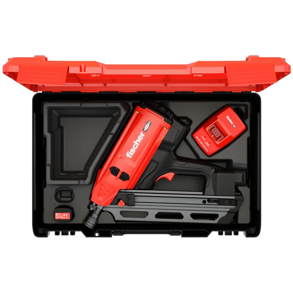 Fischer 560041 FGW 90F Gas Framing Nailer, Nail Gun, Red & Black