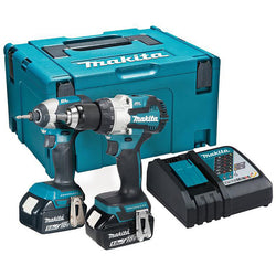 Makita DLX2507TJ 18V LXT Twin Kit DHP489 Combi Drill & DTD153 Impact Driver Inc 2x 5.0Ah