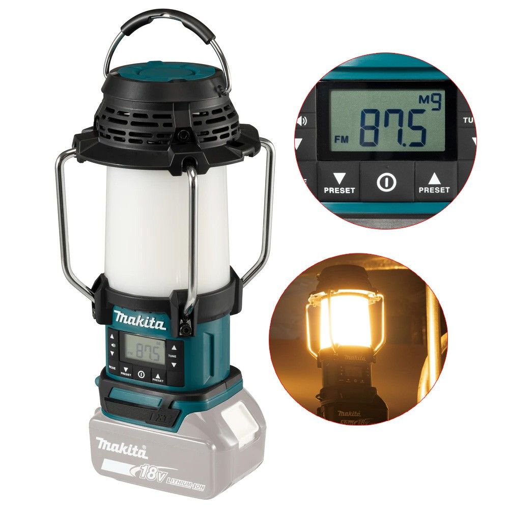 Makita DMR055 LXT 18v Cordless Radio AM FM Camping Lantern Torch Site Body Only