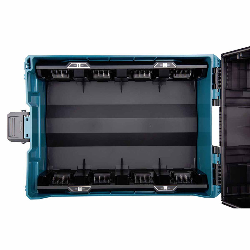 Makita BCC01 XGT Battery Charging Case with 8 Charging Ports And 8x Adaptors XGT to LXT