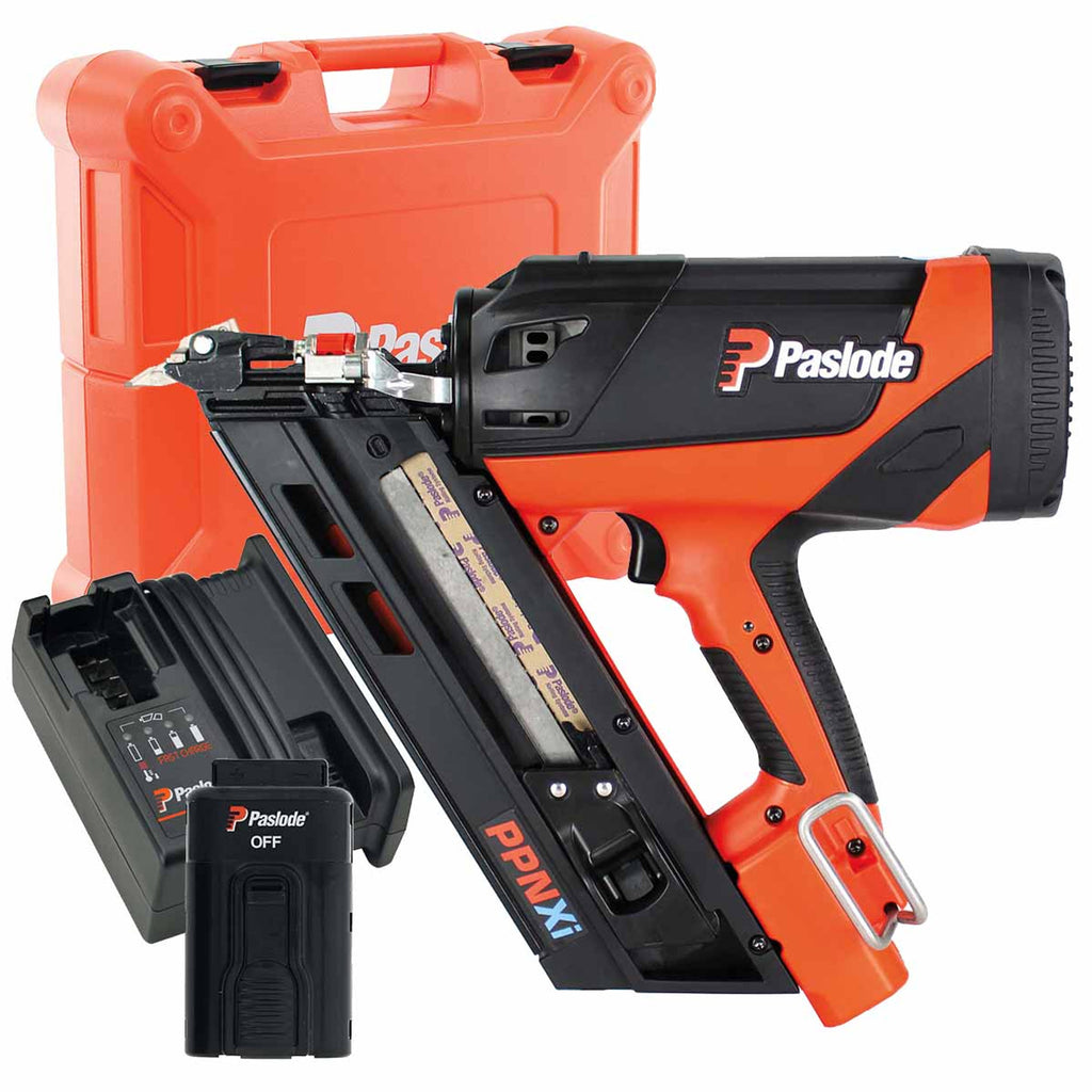 Paslode PPNXi Cordless Nail Gun used in construction