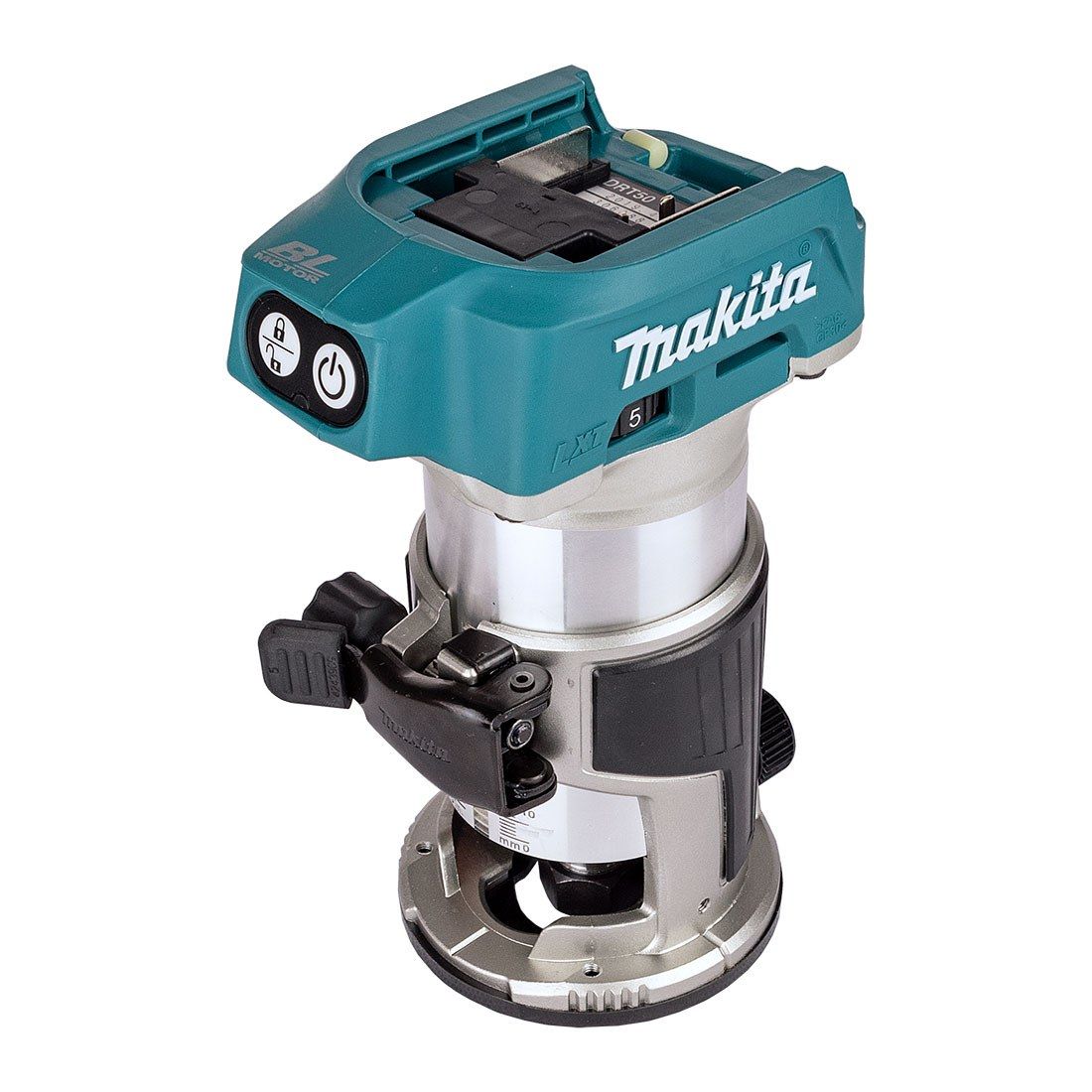 Makita DRT50ZJX3 18V LXT Li-Ion Cordless Brushless Laminate Router Trimmer Body Only MAKPAC & Extra Bases
