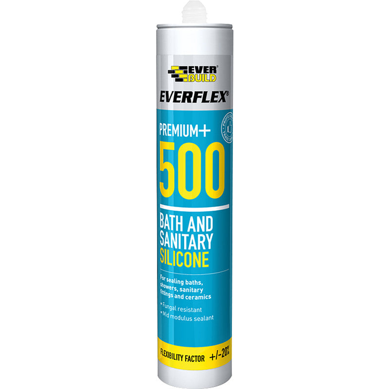 Everbuild 500 Sanitary Silicone - Box of 25