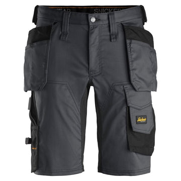 Snickers 6141 AllroundWork Stretch Shorts Holster Pockets Black/Grey