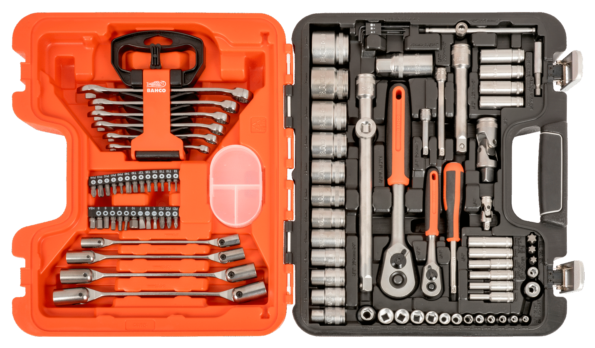 Bahco S910 Socket & Spanner Set 92pc Metric & AF 1/4 & 1/2in Drive