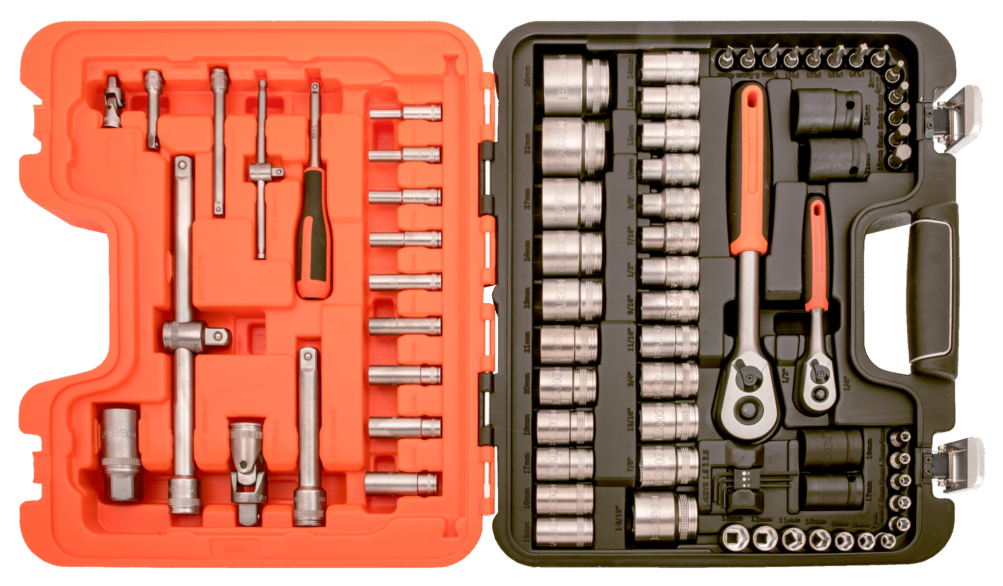 Bahco S800 Socket Set 1/4" & 1/2" Drive Metric and Imperial (77 Piece)