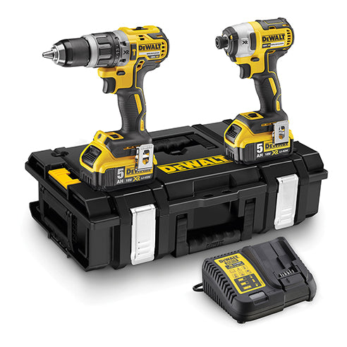 Dewalt DCK266P2T Cordless Brushless DCD796 Combi Drill & DCF887 Impact Driver including 2 x 5.0ah batteries and charger.