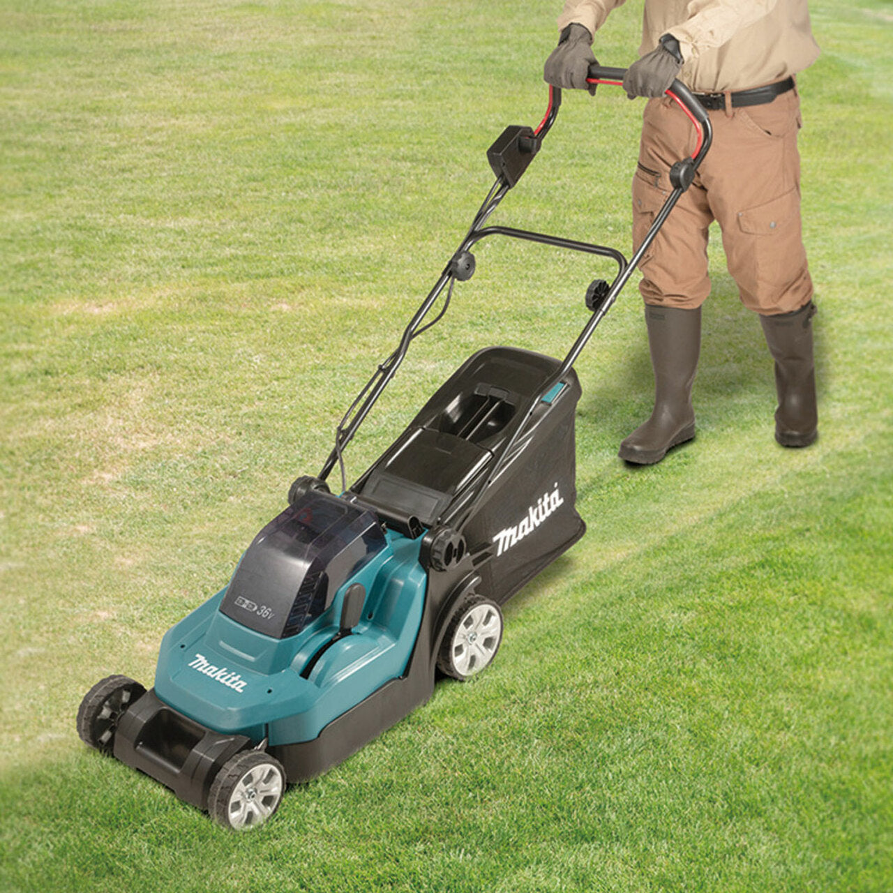 The Makita Twin 18V LXT 380mm Cordless Lawn Mower