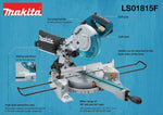 Makita LS0815FLN Slide Compound Mitre Saw 216mm with Laser Guide 110v
