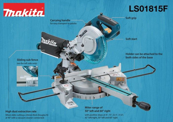 Makita LS0815FLN Slide Mitre Saw 216mm with Laser Guide 110v – Bell Donaldson Steele