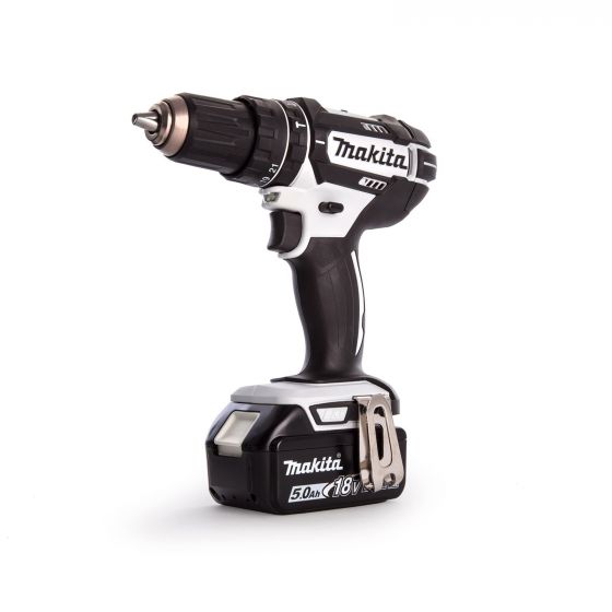 Makita DHP482T1JW 18v LXT Combi Hammer Drill White 1 x 5.0ah Battery + Charger