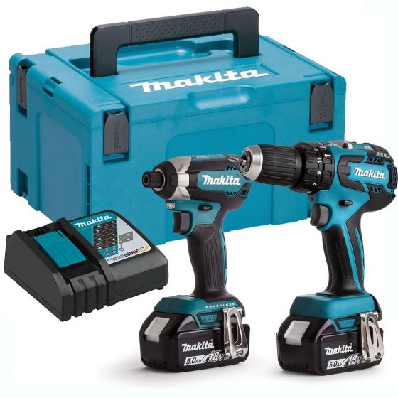 Makita DLX2131TJ 18v LXT DHP482 Combi Drill & DTD152 Impact Driver Twin Kit with 2x 5.0Ah Batteries