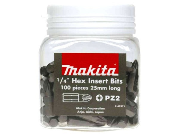 Makita PZ2 Bit Tub (Pkt 100) P-49971