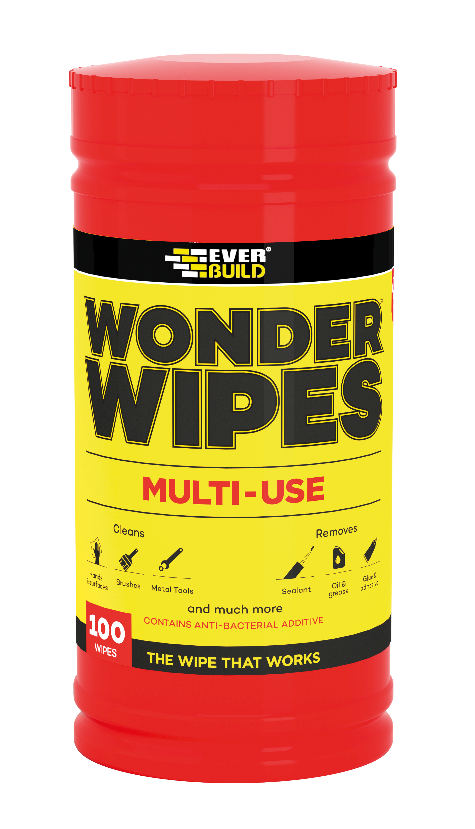 Everbuild Wonder Wipes 100 Tub Multi Purpose Hand/Tool Cleaners