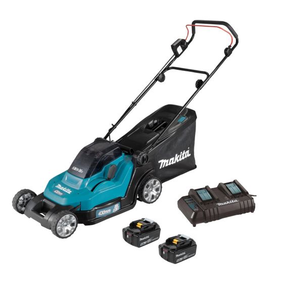 Makita DLM432PT2 Twin 18v LXT Cordless 36v Lawn Mower 430mm inc 2x 5.0Ah