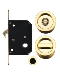 Zoo Hardware Fulton & Bray FB81 Sliding Door Lock Set Polished Brass
