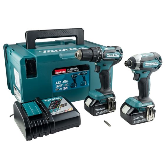 Makita DLX2283TJ 18V Combi Drill & Impact Driver Twin Pack (2 x 5.0Ah Batteries)