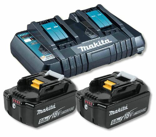 Makita DC18RD 18V Twin Charger x BL1850B Batteries