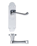 Zoo Hardware PR012CP Project Oxford Lever on Latch Backplate - 168mm x 42mm Polished Chrome
