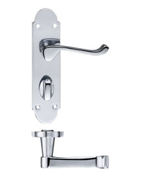 Zoo Hardware PR013CP Project Oxford Lever on Bathroom Backplate - 168mm x 42mm Polished Chrome