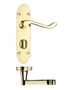 Zoo Hardware PR013EB Project Oxford Lever on Bathroom Backplate - 168mm x 42mm Electro Brass