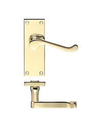 Zoo Hardware PR022EB Project Victorian Scroll Lever on Latch Backplate - 114mm x 40mm Electro Brass