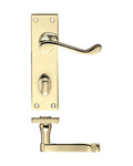 Zoo Hardware PR023EB Project Victorian Scroll Lever on Bathroom Backplate -150mm x 40mm Electro Brass
