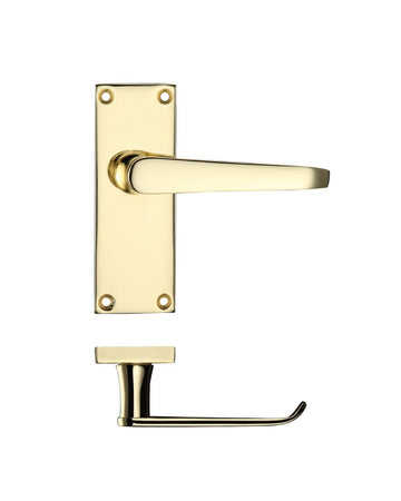 Zoo Hardware PR042EB Project Victorian Flat Lever on Latch Backplate 114 x 40mm Electro Brass