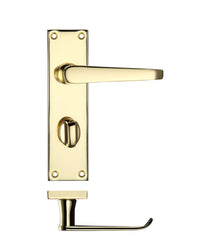 Zoo Hardware PR043EB Project Victorian Flat Lever on Bathroom Backplate 150 x 40mm Electro Brass