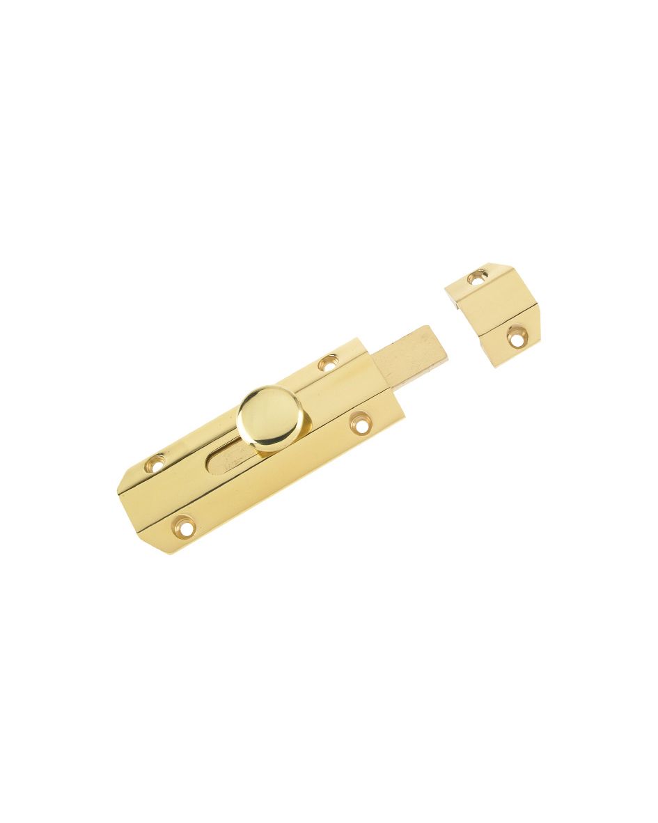 Zoo Hardware ZAB100A 102mm Heavy Duty Surface Bolt Polished Brass