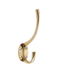 Zoo Hardware ZAB80 PB 5" 125mm Hat & Coat Hook Polished Brass