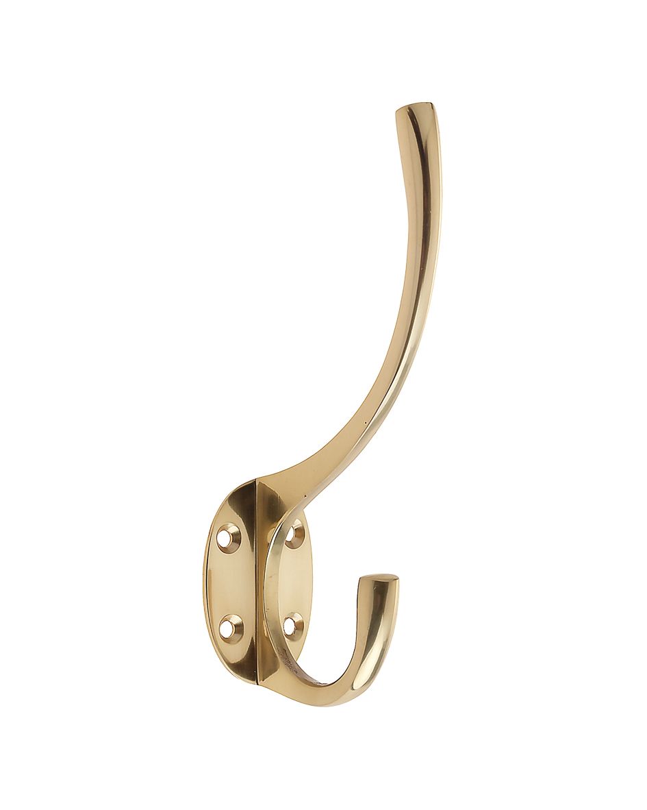 Zoo Hardware ZAB80 PB 5" 125mm Hat & Coat Hook Polished Brass