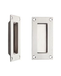 Zoo ZAS10SS Rectangular Recessed Flush Pull Handle Satin Stainless Steel