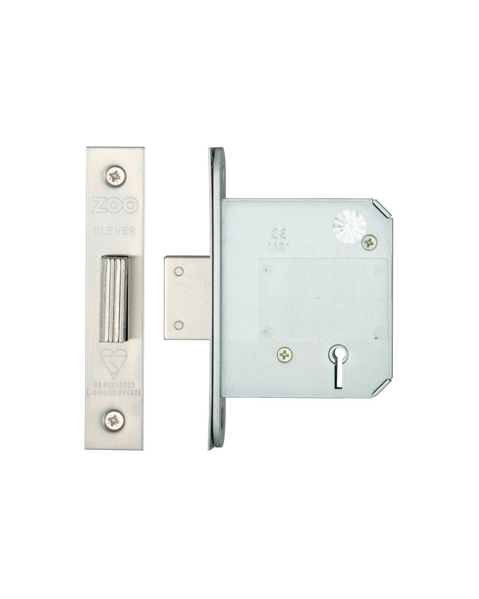 Zoo Hardware ZBSD76PVD British Standard 5 Lever Deadlock 76mm Brass