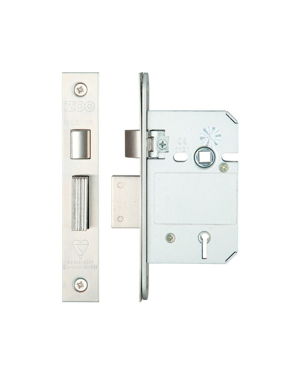 Zoo Hardware ZBSS64SSS British Standard 5 Lever Sashlock 64mm Satin Stainless Steel