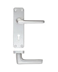 Zoo Hardware ZCA21SA Door Handle on Lever Key Backplate Satin Anodised Aluminium