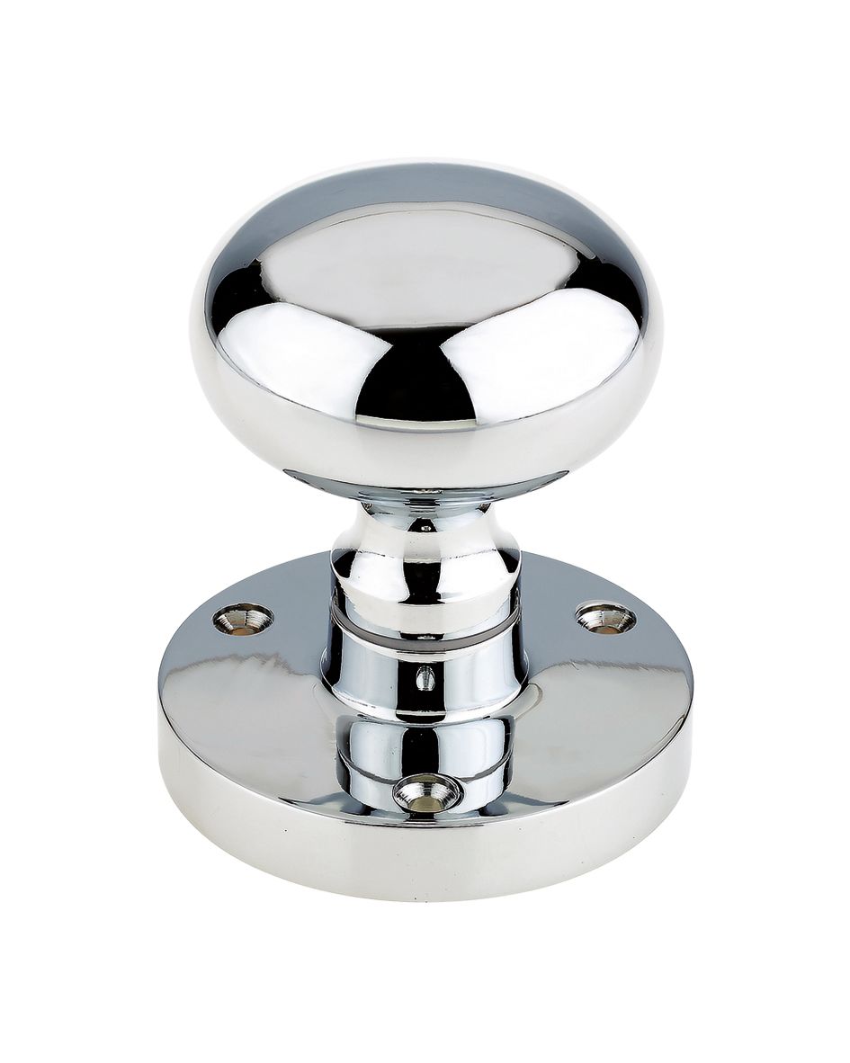 Zoo Hardware ZCB35 Mushroom Mortice Knob 61.5mm Rose dia. 52mm dia knob Polished Chrome