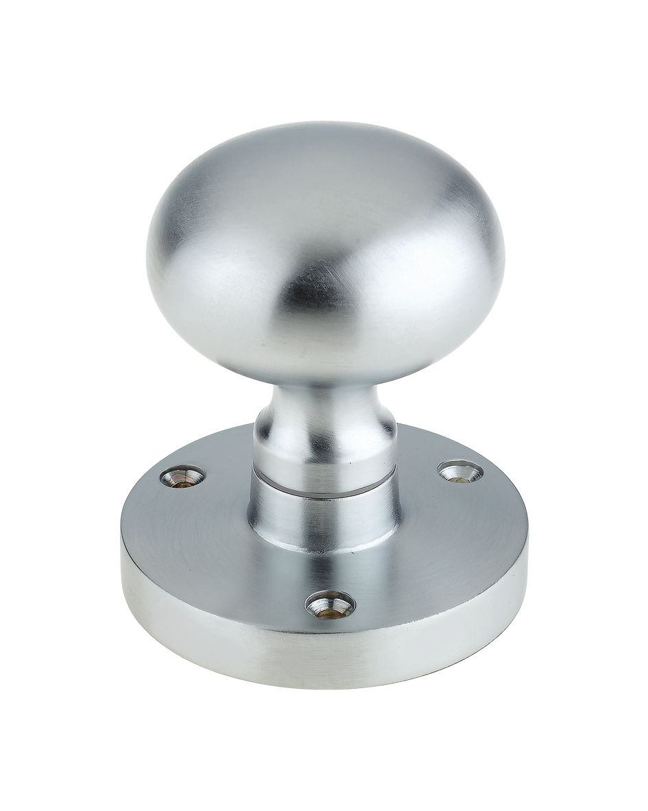 Zoo Hardware ZCB35 Mushroom Mortice Knob 61.5mm Rose dia. 52mm dia knob Satin Chrome