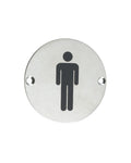 Zoo Hardware ZSS01SS Male Symbol 75mm Diameter Satin Stainless Steel
