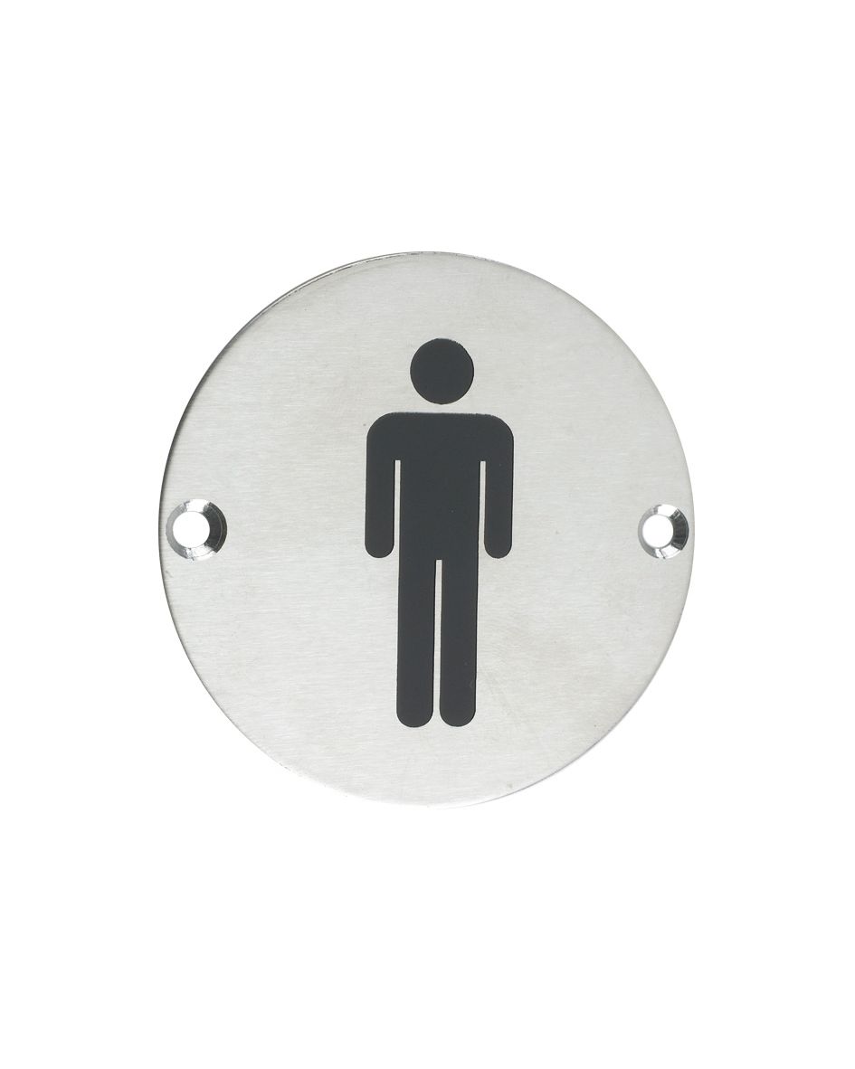 Zoo Hardware ZSS01SS Male Symbol 75mm Diameter Satin Stainless Steel