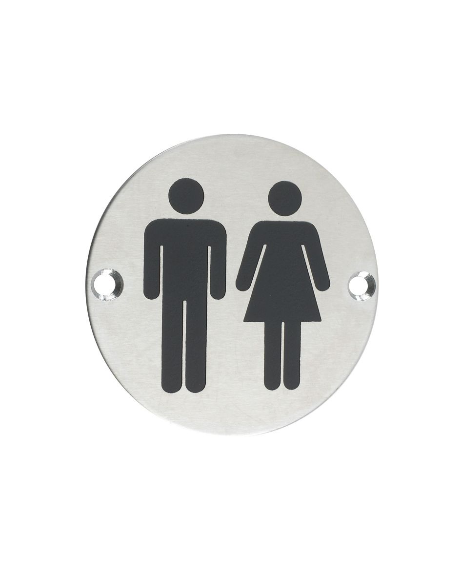 Zoo Hardware ZSS03SS Unisex Symbol 75mm Diameter Satin Stainless Steel