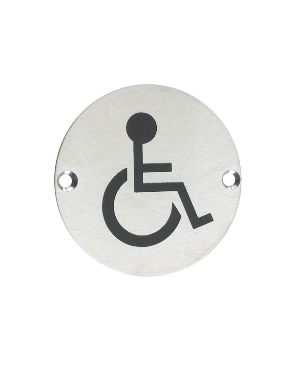 Zoo Hardware ZSS07SS Disabled Symbol 75mm Diameter Satin Stainless Steel