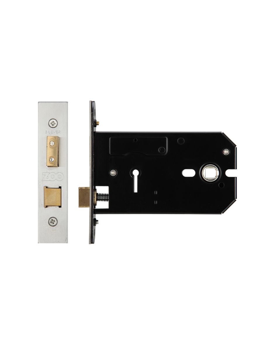 Zoo Hardware ZUKH3127SS Horizontal 3 Lever Sashlock 127mm Satin Stainless Steel