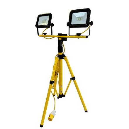 Connexion Electrical Twin Head LED Telescopic Tripod Site Light 2x20W 110V