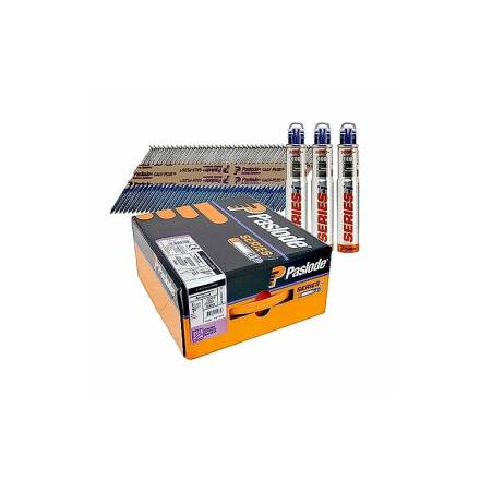Paslode 90 x 3.1mm Galv-Plus Ring Shank Nail and Fuel Pack - 2200 Nails + 2 Fuel Cells