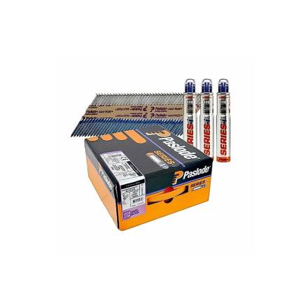 Paslode 51 x 2.8mm RG Galv-Plus Ring Shank Nail and Fuel Pack (3,300 + 3 Cells)