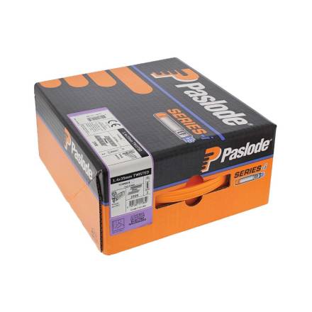 Paslode 35mm PPN Hardened Twist Nail Electro Galvanised 3.4 x 35mm Pack of 2500 with 2 Fuel Cells