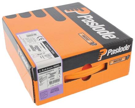 Paslode 63 x 2.8mm Galv-Plus Ring Shank Framing Nails and Fuel Pack - Pack of 3300